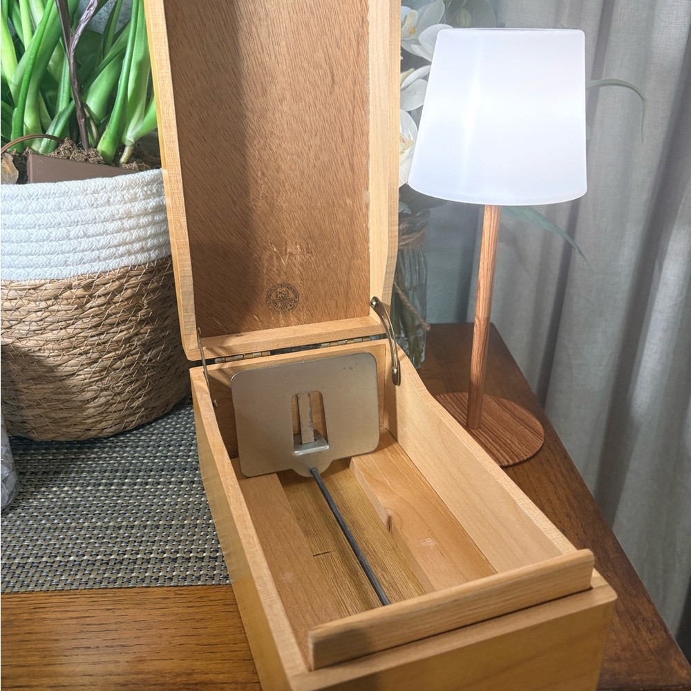 Vintage RST Wooden Recipe Box Sliding Card Holder Dovetail 3x5 Made USA - Picture 9 of 10